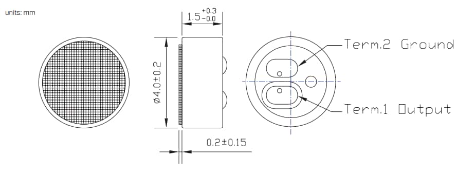 Plan mécanique - Same Sky Microphone à condensateur électret anti-bruit 4 mm